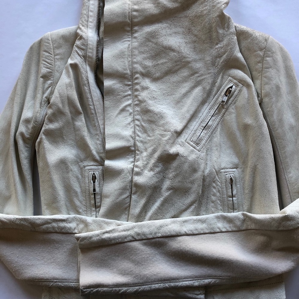 Rick Owens White Blister Leather Biker Jacket NWOT - Picture 8 of 8